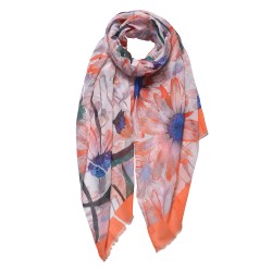 Juleeze Écharpe imprimée pour femmes 70x180 cm Orange Synthétique