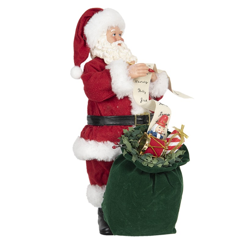 Clayre & Eef Figurine Santa Claus 28 cm Red Green Textile
