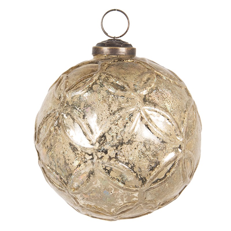 Clayre & Eef Christmas Bauble Ø 10 cm Gold colored Glass Round