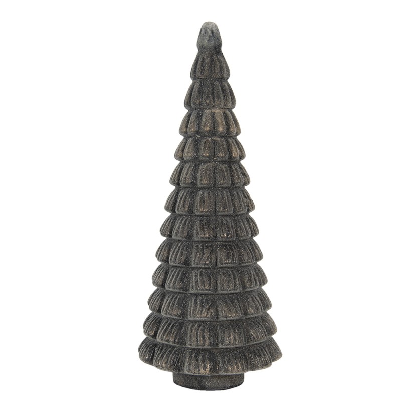 Clayre & Eef Figurine Christmas Tree Ø 18x46 cm Brown Glass Triangle