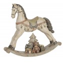 2Clayre & Eef Figurine Rocking Horse 30x8x27 cm White
