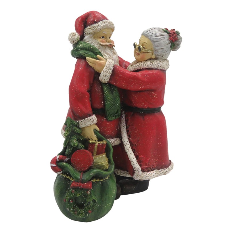 Clayre & Eef Figur Weihnachtsmann 10x10x16 cm Rot Polyresin
