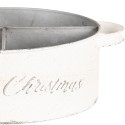 Clayre & Eef Boîte de compartiments 3 compartiments 36x28x10 cm Blanc Fer Rond Home Christmas