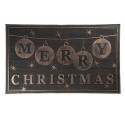 Clayre & Eef Door Mat 75x45 cm Grey Plastic Rectangle Merry Christmas