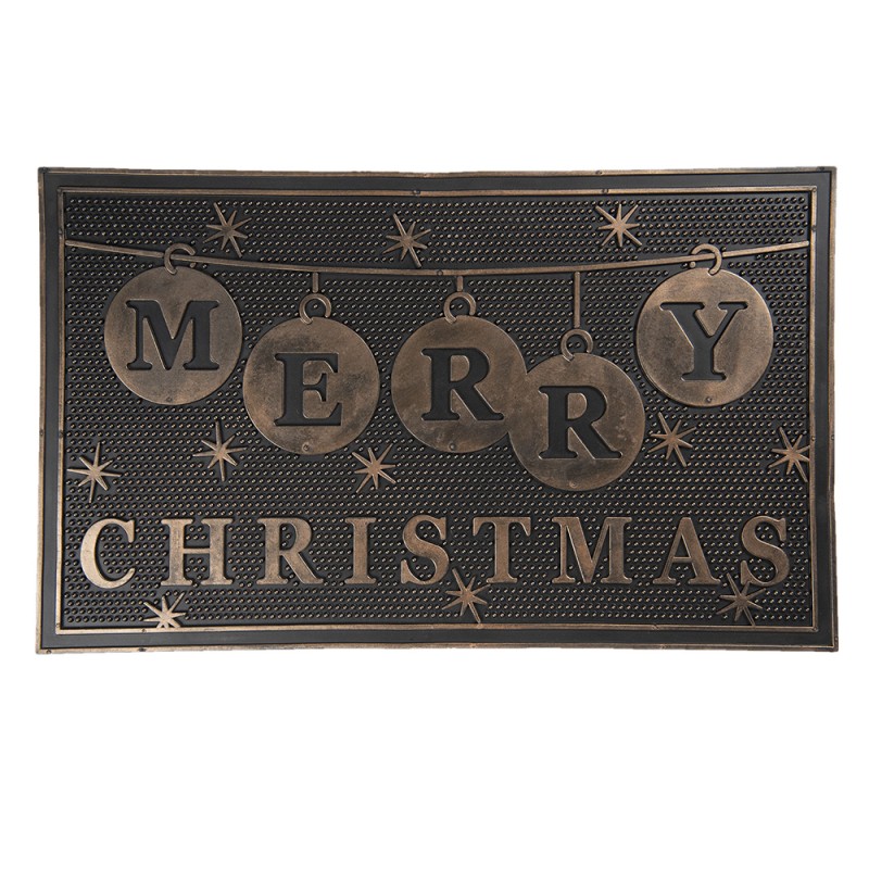 Clayre & Eef Paillasson 75x45 cm Gris Plastique Rectangle Merry Christmas