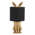 Clayre & Eef Table Lamp Rabbit Ø 20x45 cm  Gold colored Black Plastic
