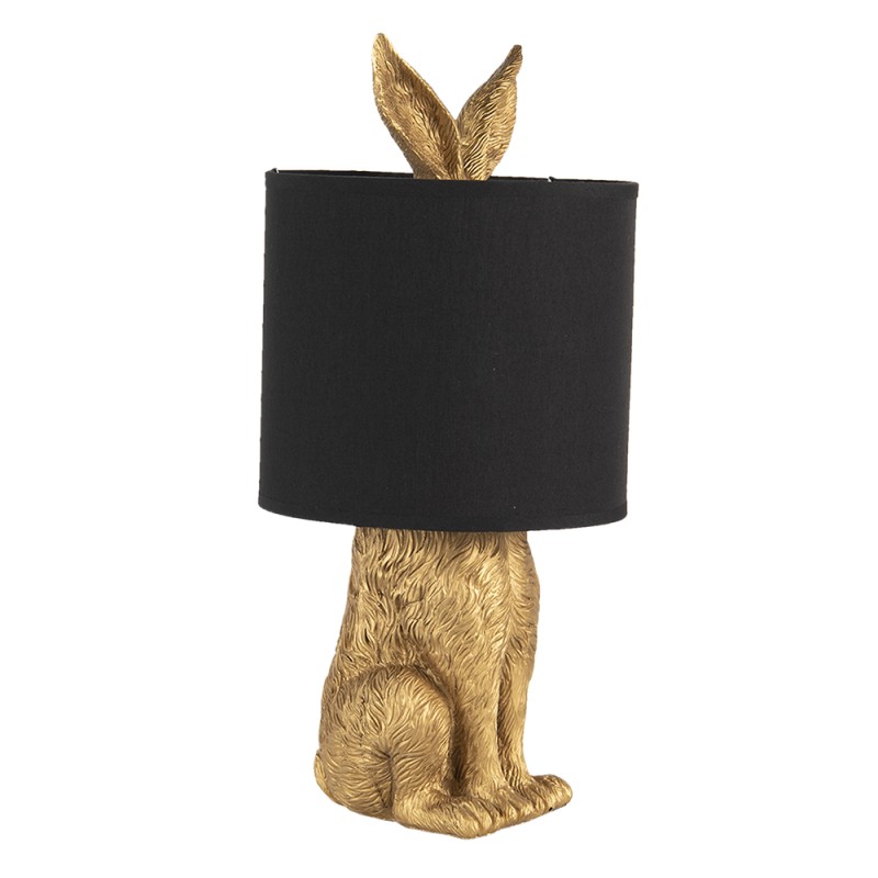 Clayre & Eef Table Lamp Rabbit Ø 20x45 cm  Gold colored Black Plastic