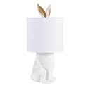 Clayre & Eef Table Lamp Rabbit Ø 20x45 cm  White Plastic