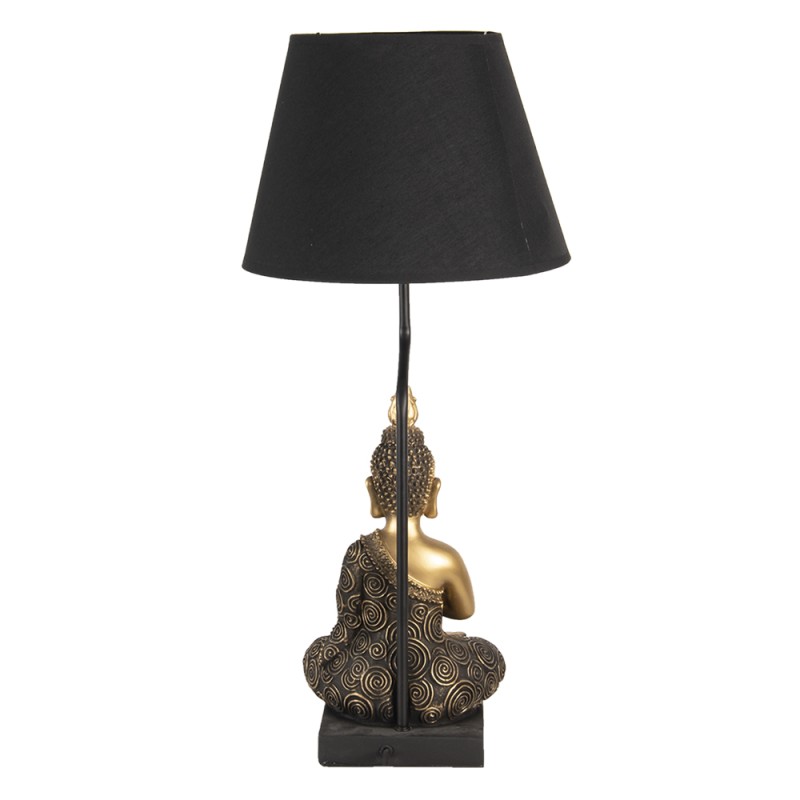Clayre & Eef Tafellamp  Ø 28x60 cm  Goudkleurig Zwart Kunststof