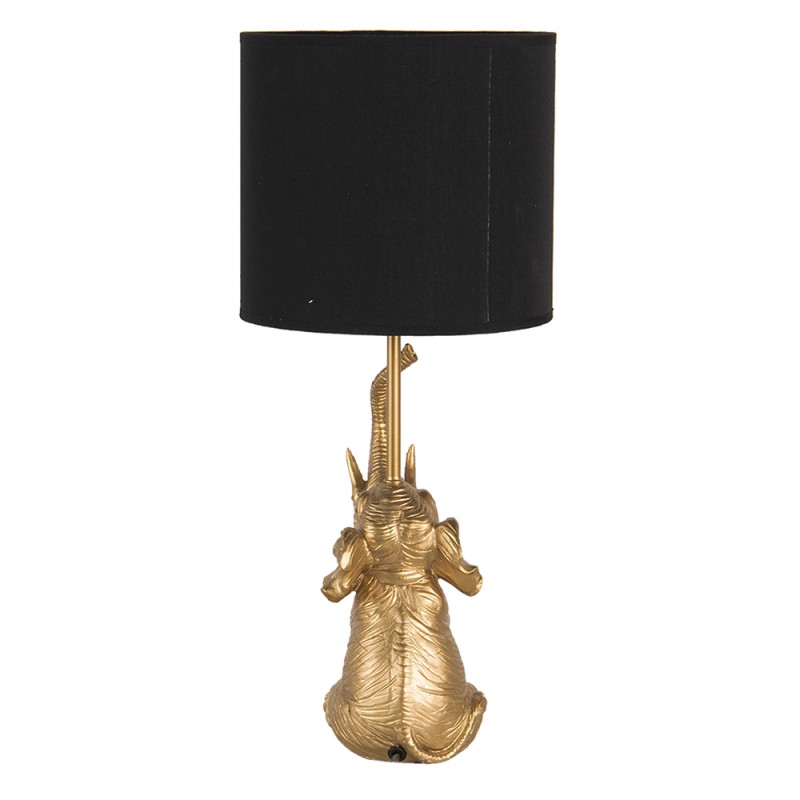 Clayre & Eef Lampe de table Éléphant Ø 20x46 cm  Couleur or Noir Plastique