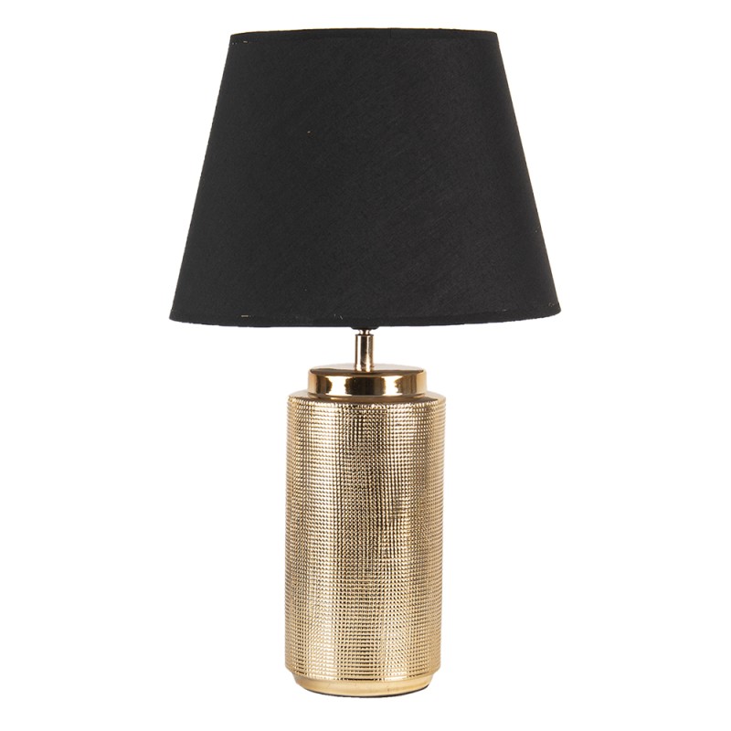 Clayre & Eef Table Lamp Ø 30x50 cm  Gold colored Black Plastic Round