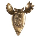 Clayre & Eef Wall Hook Moose 10x7x13 cm Gold colored Polyresin
