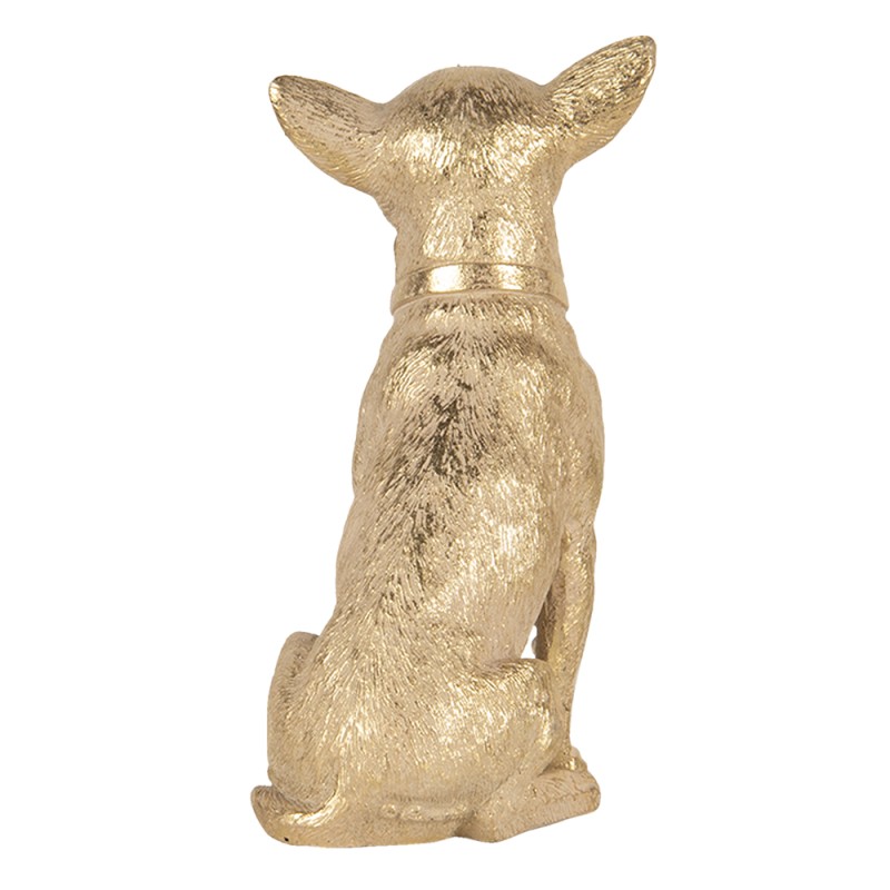 Clayre & Eef Figurine Dog 13x9x18 cm Gold colored Polyresin
