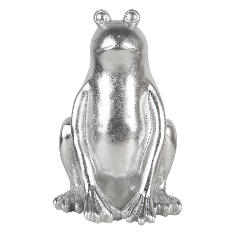 Clayre & Eef Figurine Frog 20x20x30 cm Silver colored Polyresin
