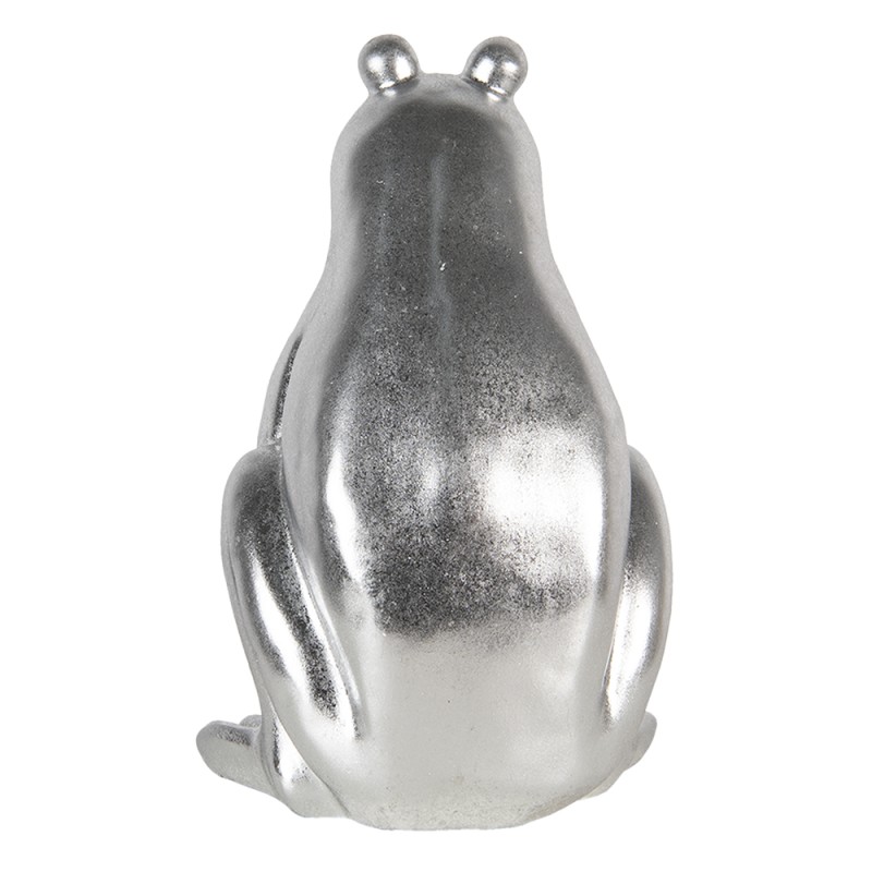 Clayre & Eef Figur Frosch 20x20x30 cm Silberfarbig Polyresin
