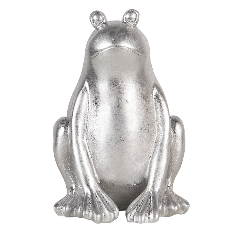 Clayre & Eef Figurine Frog 13x13x20 cm Silver colored Polyresin