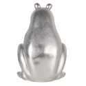 Clayre & Eef Figur Frosch 13x13x20 cm Silberfarbig Polyresin