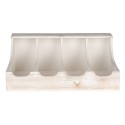 Clayre & Eef Cutlery Tray 41x28x17 cm White Wood Rectangle