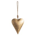 Clayre & Eef Pendant Heart 15x2x15 cm Gold colored Metal Heart-Shaped