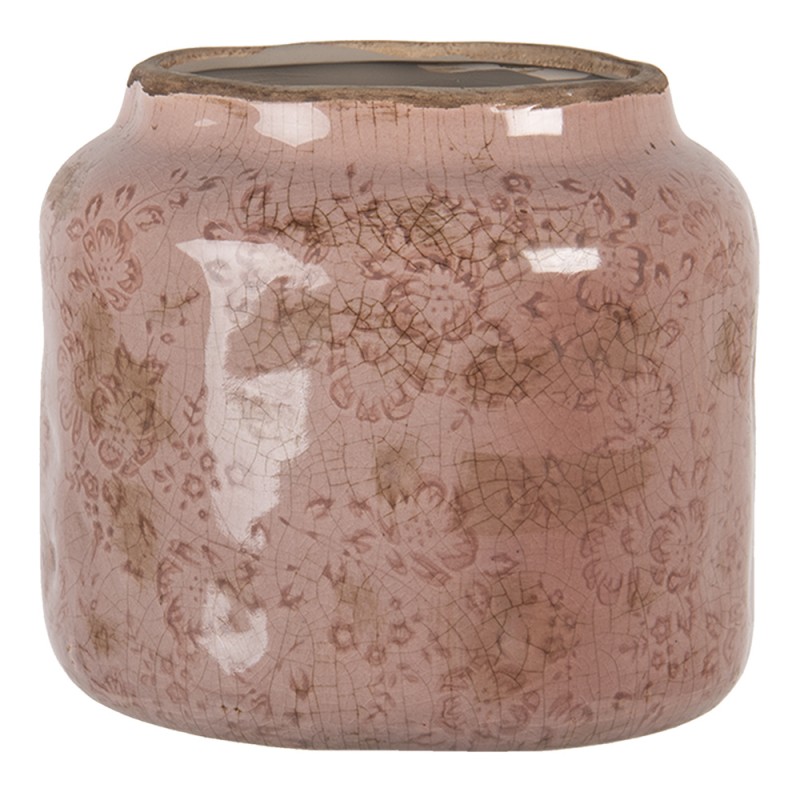 doneren Vader Menstruatie Clayre & Eef Bloempot Ø 18x16 cm Roze Keramiek
