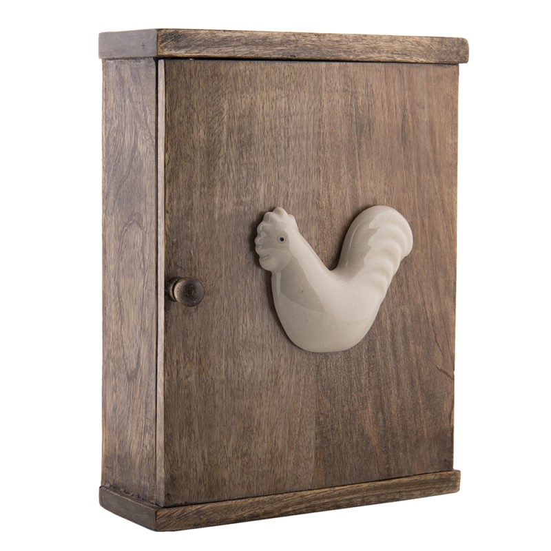 Clayre & Eef Key Cabinet 23x8x30 cm Brown Wood Rectangle Rooster