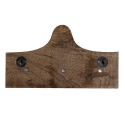 Clayre & Eef Wall Coat Rack 3 Hooks 28x8x18 cm Brown Wood