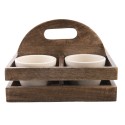 Clayre & Eef Planter Set of 4 24x24x17 cm Brown Wood Square