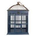 Clayre & Eef Bird Cage Decoration 40x32x60 cm Blue Wood Rectangle