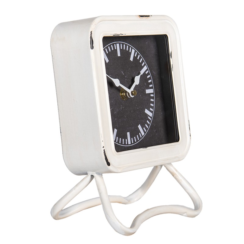Clayre & Eef Horloge de table 16x22 cm Blanc Métal
