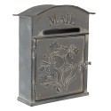 Clayre & Eef Mailbox 26x10x31 cm Grey Metal Rectangle Mail