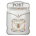 Clayre & Eef Mailbox 27x8x39 cm White Yellow Metal Rectangle Bee Post
