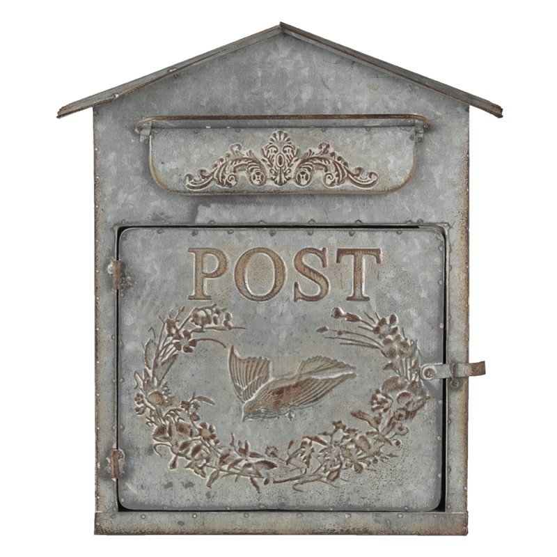 Clayre & Eef Buca delle lettere 31x12x36 cm Grigio Metallo Post