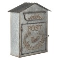 Clayre & Eef Mailbox 31x12x36 cm Grey Metal Post