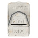 Clayre & Eef Buca delle lettere 26x12x39 cm Bianco Metallo Rettangolo Farmhouse post