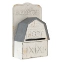 Clayre & Eef Mailbox 26x12x39 cm White Metal Rectangle Farmhouse post