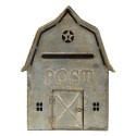 Clayre & Eef Mailbox 26x11x35 cm Grey Metal Post