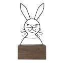 Clayre & Eef Planter Brown Wood Iron Rabbit