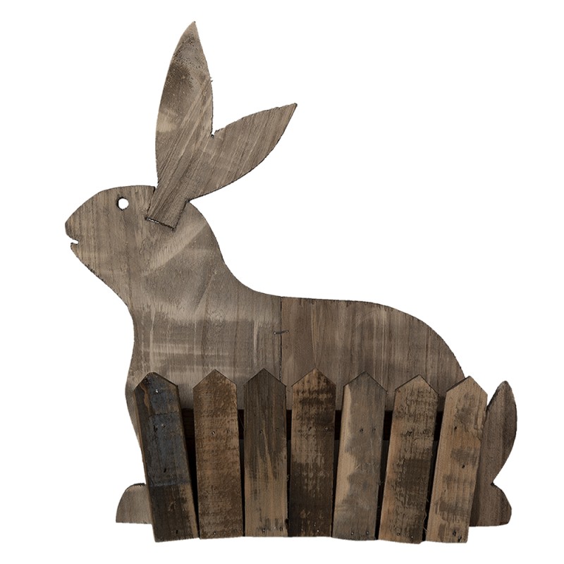 Clayre & Eef Planter 31x12x36 cm Brown Wood Rectangle Rabbit