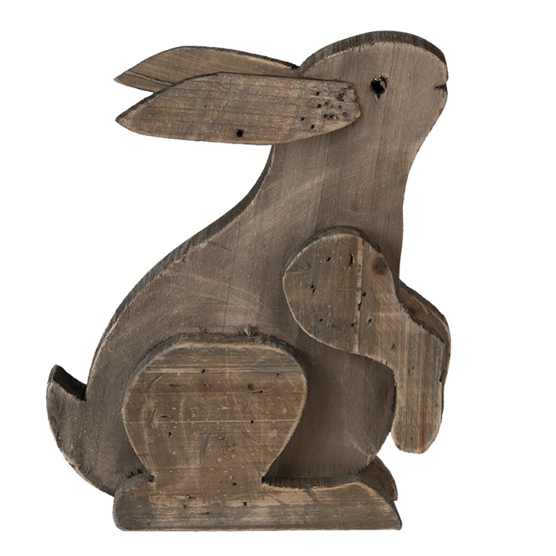 Clayre & Eef Figurine Rabbit 20x12x26 cm Brown Wood