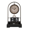 Clayre & Eef Stehende Uhr 23x39 cm Schwarz Eisen Glas