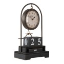 Clayre & Eef Horloge sur pied 23x39 cm Noir Fer Verre