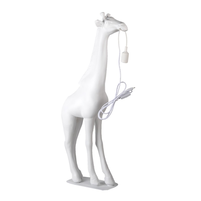 Clayre & Eef Floor Lamp Giraffe 48x18x99 cm White Polyresin