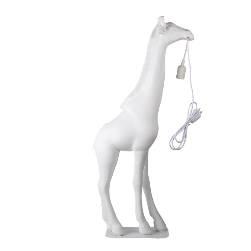 Clayre & Eef Lampadaire Girafe 48x18x99 cm Blanc Polyrésine