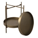 Clayre & Eef Side Table Ø 52x60 cm Copper colored Metal Round