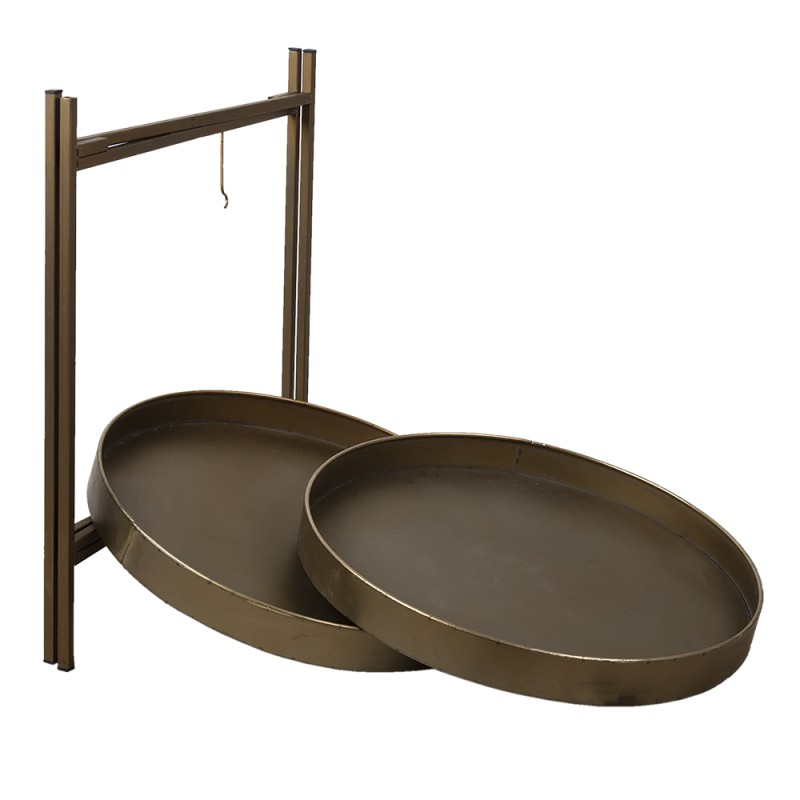 Clayre & Eef Side Table Ø 52x60 cm Copper colored Metal Round