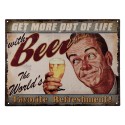 Clayre & Eef Tekstbord  33x25 cm Grijs Beige Ijzer Beer