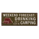Clayre & Eef Text Sign 36x13 cm Green Iron Weekend Drinking