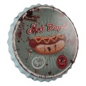 Clayre & Eef Wall Decoration Ø 50 cm Green Iron Hot Dogs