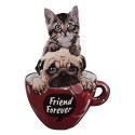 Clayre & Eef Text Sign Cat and Dog 38x55 cm Red Iron Friend Forever