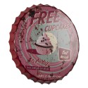 Clayre & Eef Tekstbord  Ø 50 cm Roze Ijzer Free Cupcakes